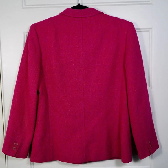 VTG Pendleton Tweed Blazer Womens 10P 100% Virgin Wool Lined Pink Made in USA - Picture 2 of 7